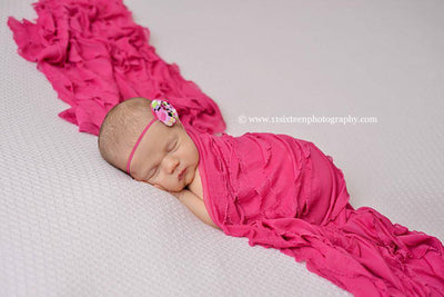 Ruffle Stretch Knit Wrap in Fuschia Hot Pink - Beautiful Photo Props
