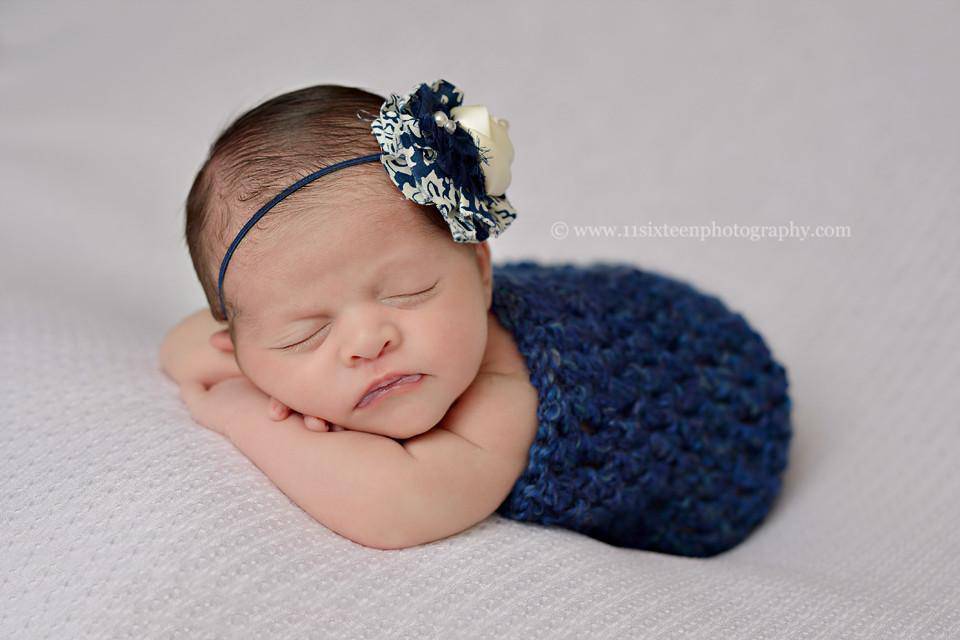 Midnight Blue Newborn Baby Cocoon - Beautiful Photo Props