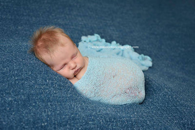 Sky Blue Stretch Knit Baby Wrap - Beautiful Photo Props