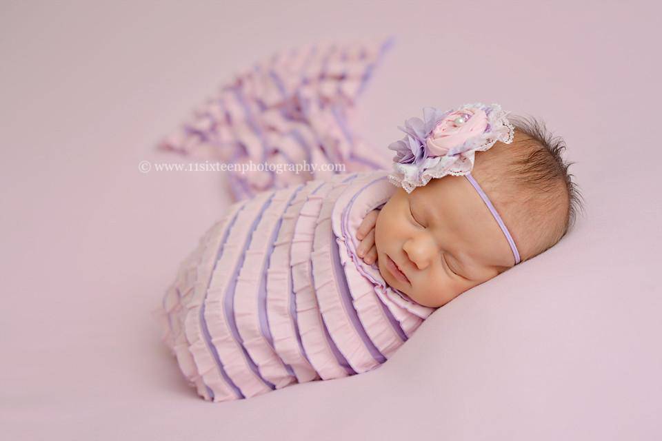 Cheshire Pink Purple Striped Ruffle Stretch Fabric Wrap - Beautiful Photo Props