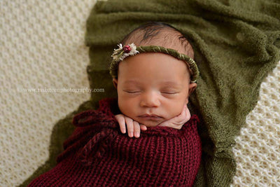 Cranberry Red Newborn Knit Swaddle Sack - Beautiful Photo Props
