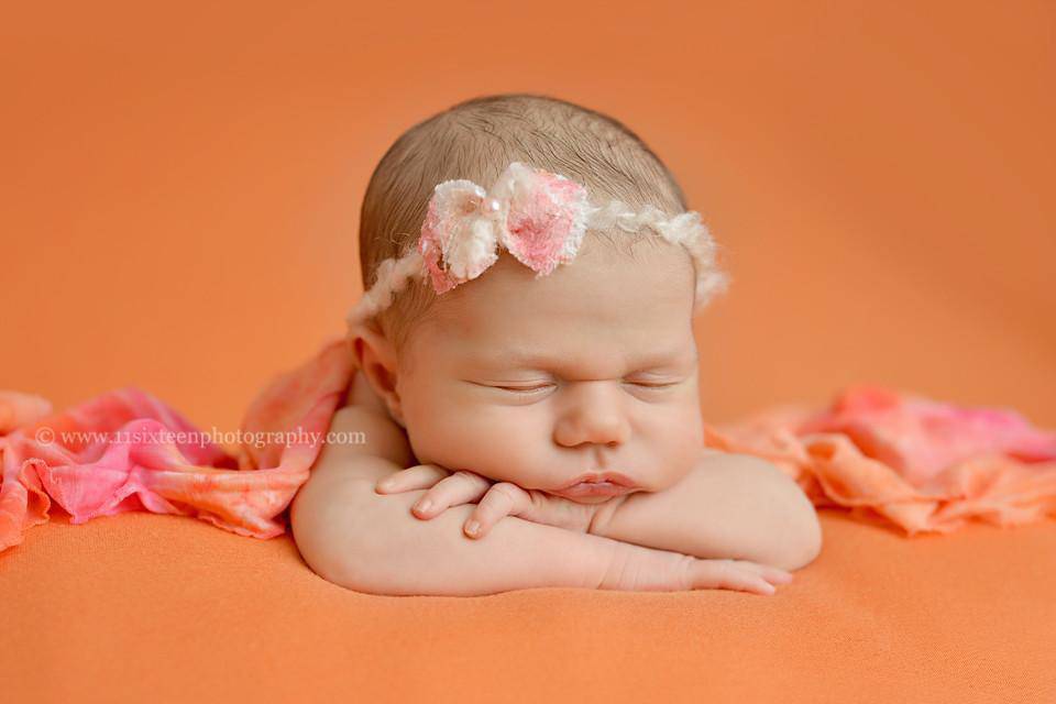 Ruffle Stretch Knit Wrap in Pink and Orange Sherbet - Beautiful Photo Props