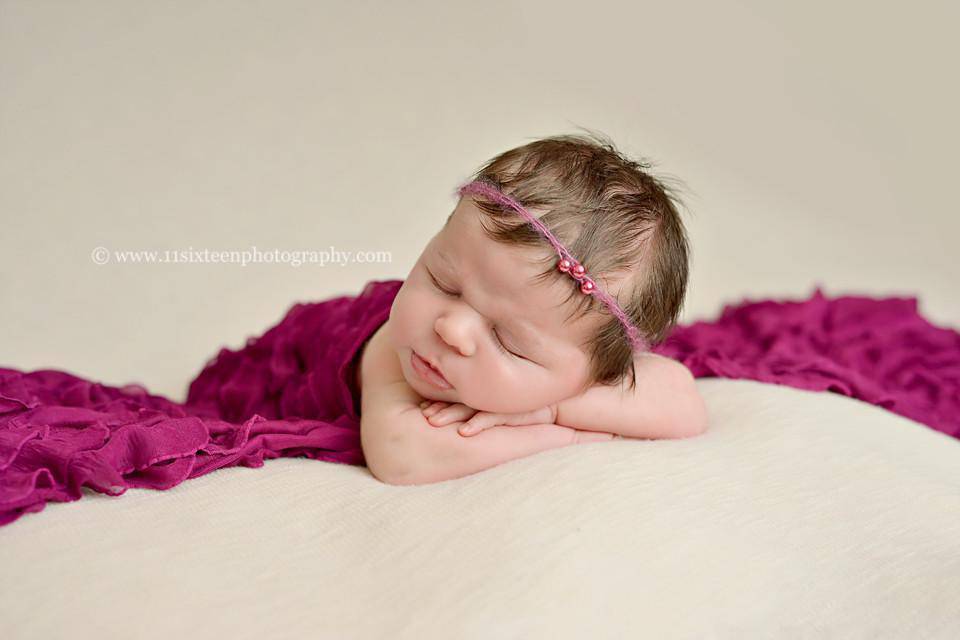 Magenta Pink Ruffle Stretch Knit Baby Wrap - Beautiful Photo Props