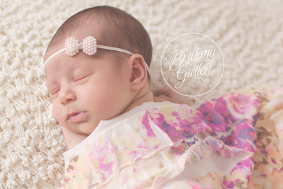 Monet's Pink Garden Ruffle Stretch Knit Baby Wrap - Beautiful Photo Props