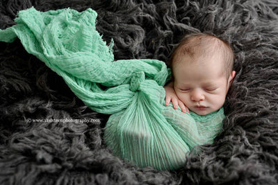 Ocean Blue Green Cheesecloth Baby Wrap Cheese Cloth Layering Piece - Beautiful Photo Props