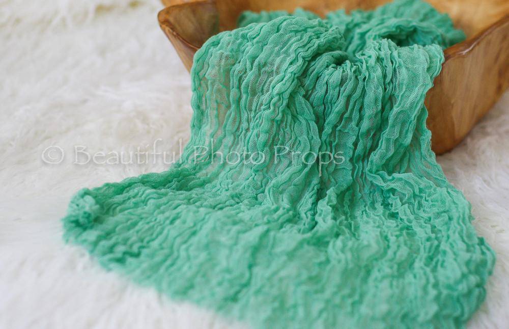 Ocean Blue Green Cheesecloth Baby Wrap Cheese Cloth Layering Piece - Beautiful Photo Props