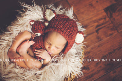 Latte Curly Alpaca Faux Flokati Fur Newborn Photography Prop - Beautiful Photo Props