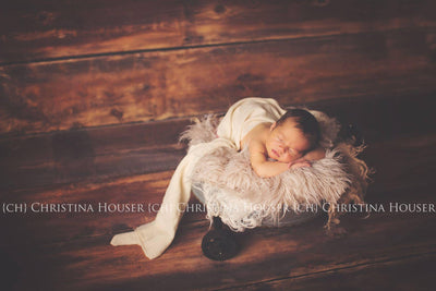 Latte Curly Alpaca Faux Flokati Fur Newborn Photography Prop - Beautiful Photo Props