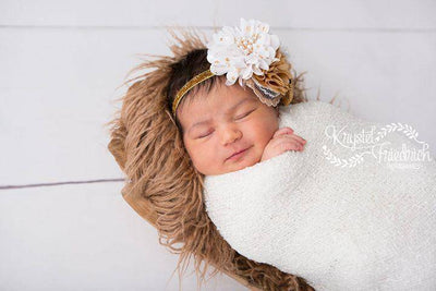 Taupe Curly Alpaca Faux Flokati Fur Newborn Photography Prop - Beautiful Photo Props