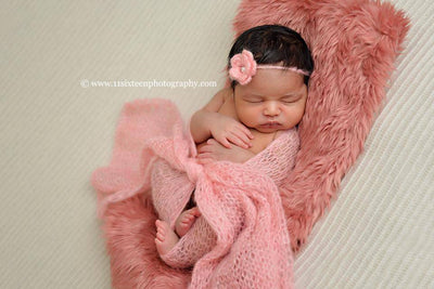 Dark Mauve Mongolian Faux Fur Photography Prop Rug Newborn Baby - Beautiful Photo Props