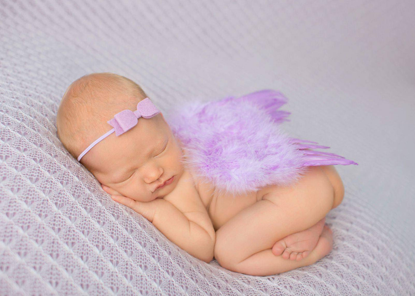 Lavender Purple Feather Angel Wings Newborn Baby Photo Prop - Beautiful Photo Props