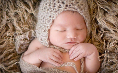 Simply Mohair Baby Bonnet Hat Beige - Beautiful Photo Props