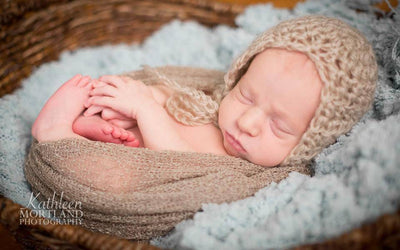 Simply Mohair Baby Bonnet Hat Beige - Beautiful Photo Props
