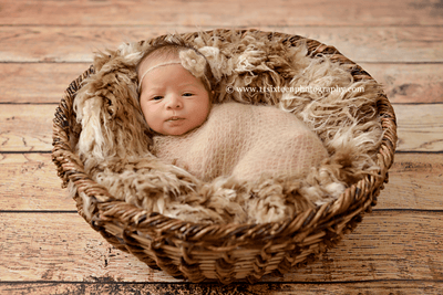 SET Beige Mohair Knit Baby Wrap and Headband - Beautiful Photo Props