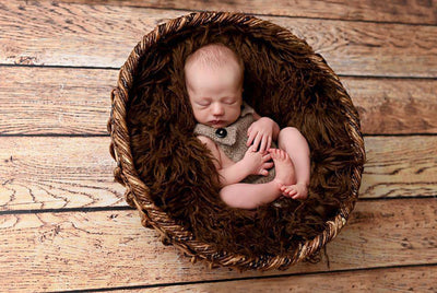 Brown Curly Alpaca Faux Flokati Fur Newborn Photography Prop - Beautiful Photo Props