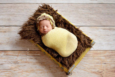 Brown Curly Alpaca Faux Flokati Fur Newborn Photography Prop - Beautiful Photo Props