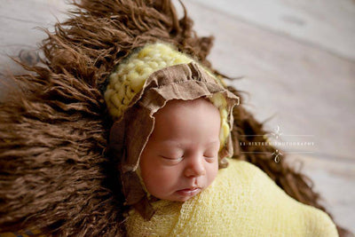 Brown Curly Alpaca Faux Flokati Fur Newborn Photography Prop - Beautiful Photo Props