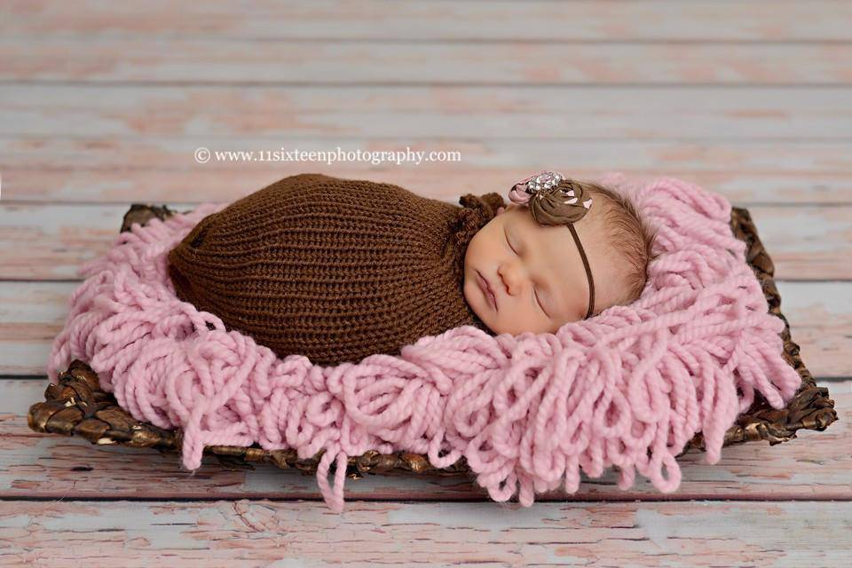 Dark Brown Newborn Knit Swaddle Sack - Beautiful Photo Props