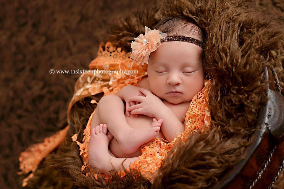 Orange Tassels Lace Newborn Baby Wrap Layer - Beautiful Photo Props