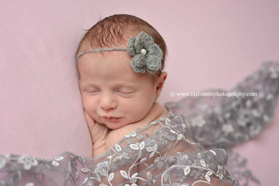 Light Gray Tassels Lace Newborn Baby Wrap Layer - Beautiful Photo Props