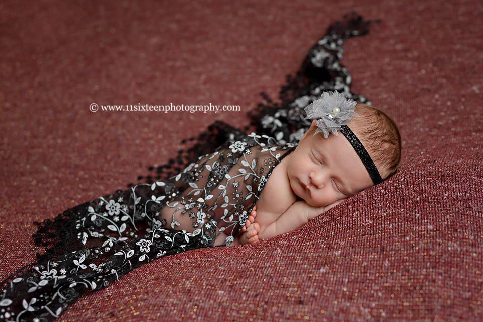 Black Tassels Lace Newborn Baby Wrap Layer - Beautiful Photo Props