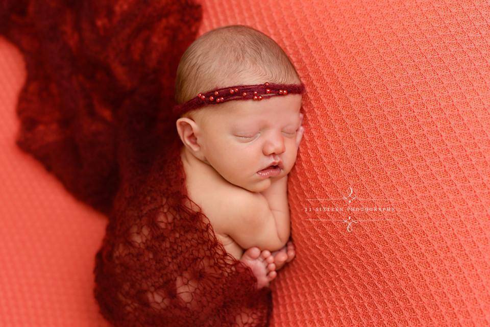 Burgundy Sunflower Mohair Knit Baby Wrap - Beautiful Photo Props