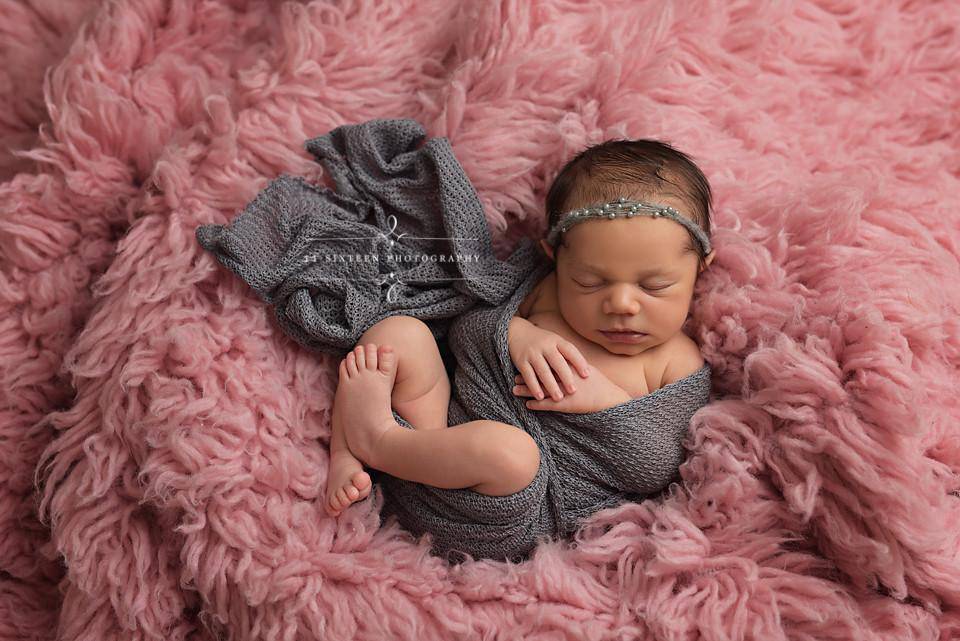 Pewter Gray Pearls Mohair Halo Tieback Headband - Beautiful Photo Props