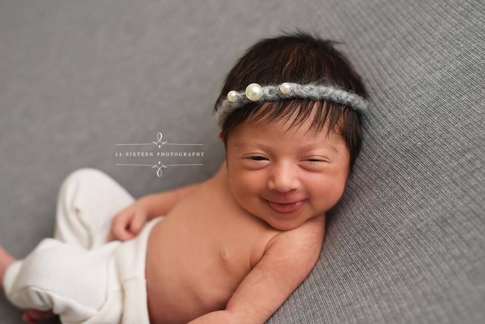 Light Gray Triple Pearls Mohair Halo Tieback Headband - Beautiful Photo Props
