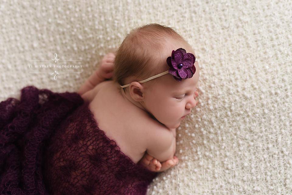 Eggplant Purple Sunflower Mohair Knit Baby Wrap - Beautiful Photo Props