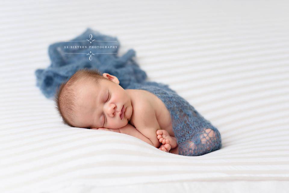 Denim Blue Sunflower Mohair Knit Baby Wrap - Beautiful Photo Props