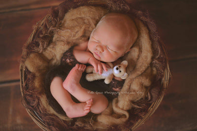 Dark Brown Sunflower Mohair Knit Baby Wrap - Beautiful Photo Props