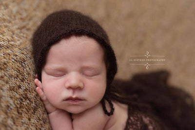 Dark Brown Sunflower Mohair Knit Baby Wrap - Beautiful Photo Props