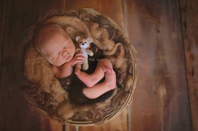 Dark Brown Sunflower Mohair Knit Baby Wrap - Beautiful Photo Props