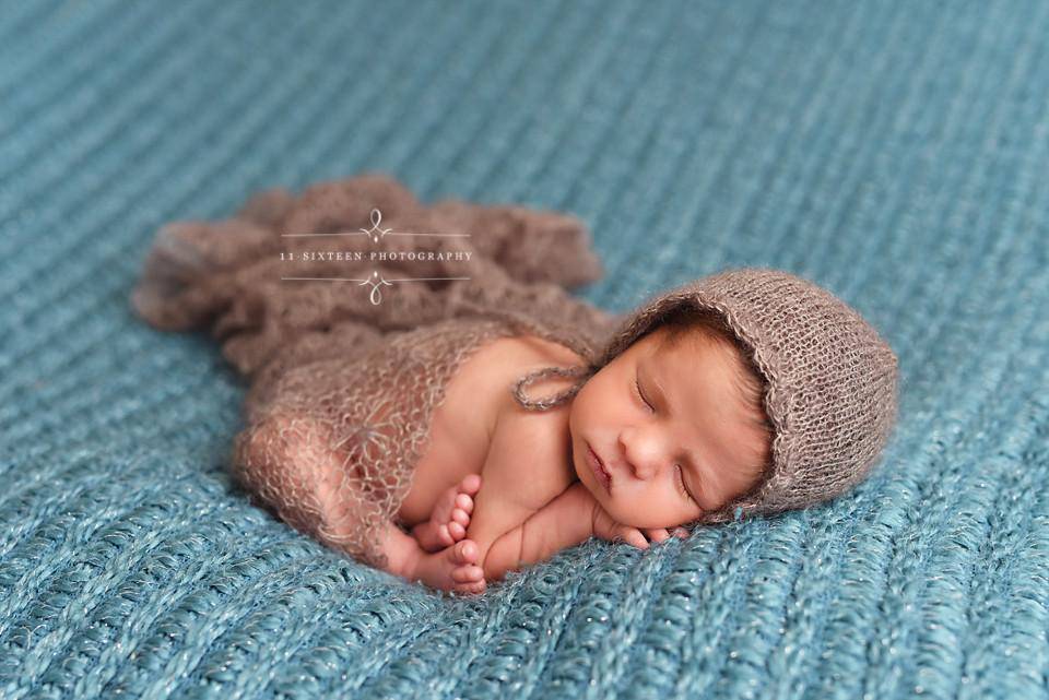 Toffee Brown Sunflower Mohair Knit Baby Wrap - Beautiful Photo Props