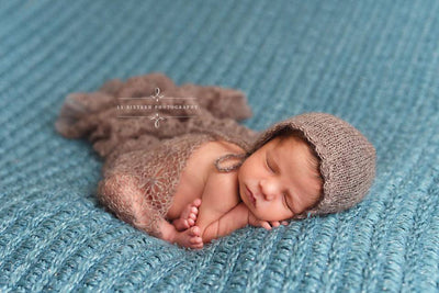 Toffee Brown Sunflower Mohair Knit Baby Wrap - Beautiful Photo Props
