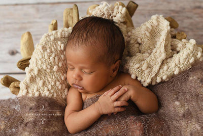 Toffee Brown Sunflower Mohair Knit Baby Wrap - Beautiful Photo Props