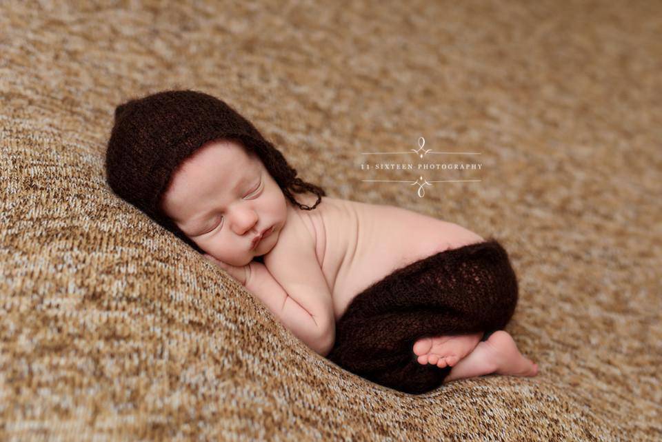 Dark Brown Mohair Newborn Pants and Hat Set - Beautiful Photo Props