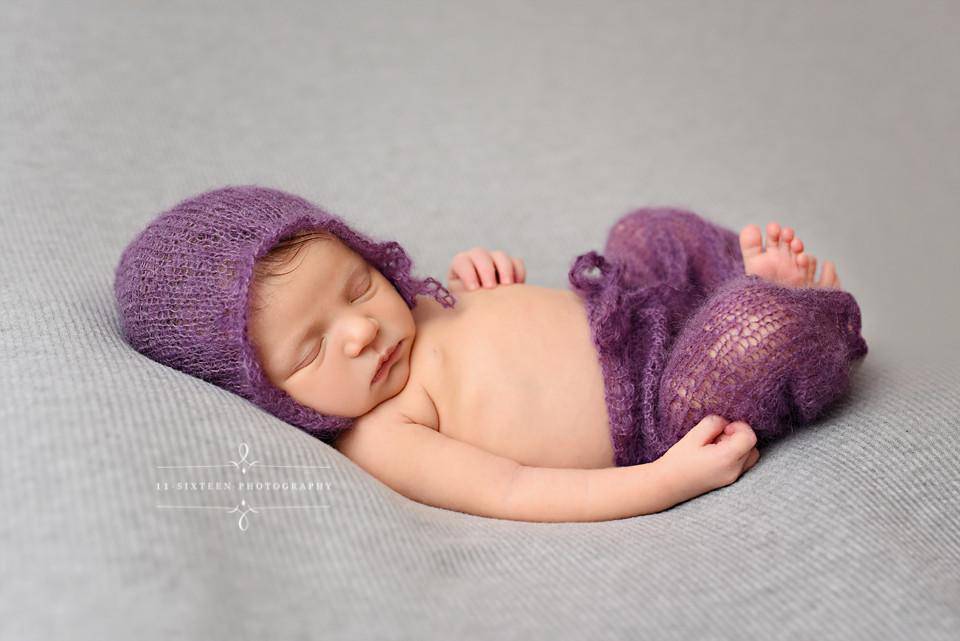 Purple Mohair Newborn Pants and Hat Set - Beautiful Photo Props
