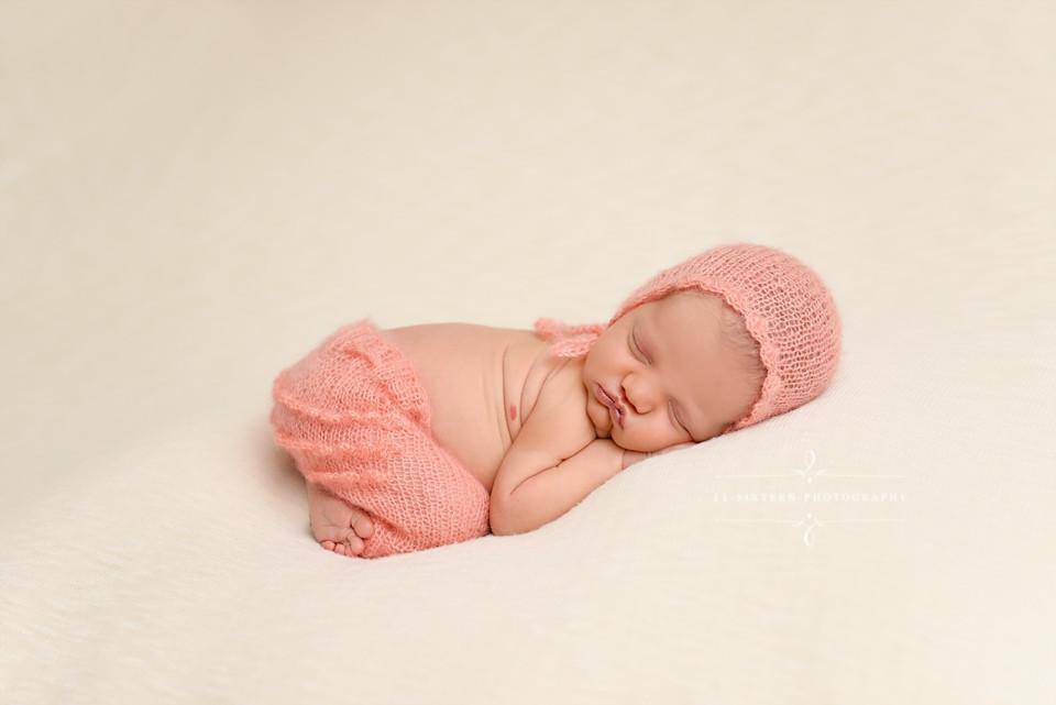 Peach Ruffles Mohair Newborn Pants and Hat Set - Beautiful Photo Props