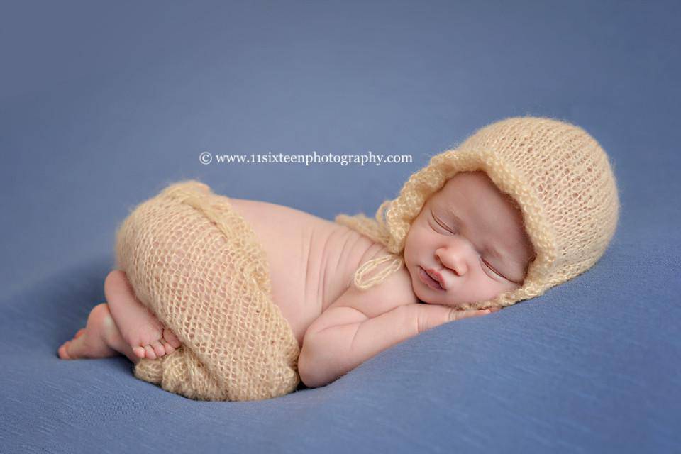 Beige Mohair Newborn Pants and Hat Set - Beautiful Photo Props