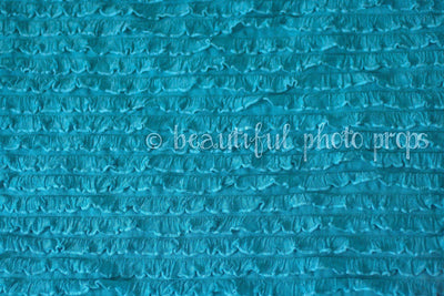 Aqua Blue Ruffle Stretch Knit Wrap Layering Piece - Beautiful Photo Props