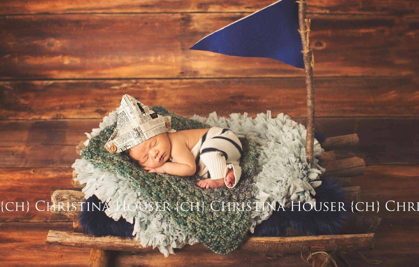 Regency Blue Green Newborn Baby Blanket - Beautiful Photo Props