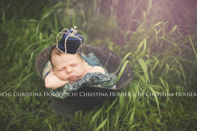 Regency Blue Green Newborn Baby Blanket - Beautiful Photo Props