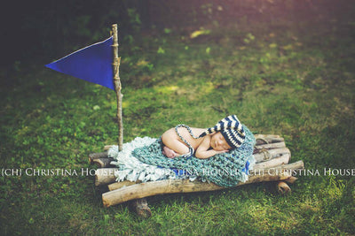 Regency Blue Green Newborn Baby Blanket - Beautiful Photo Props