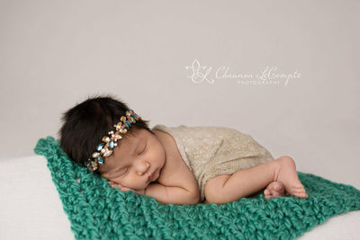 Emerald Green Chunky Baby Blanket - Beautiful Photo Props