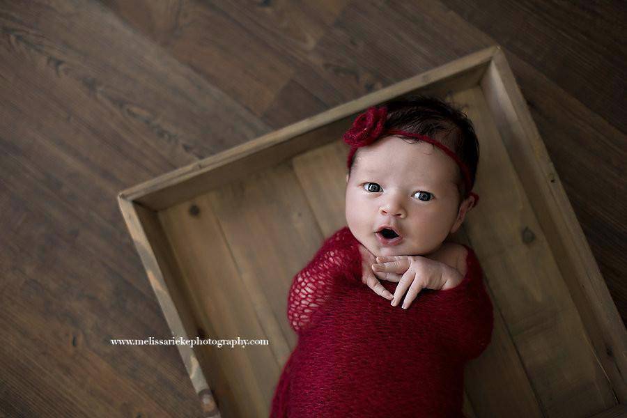 SET Burgundy Red Mohair Knit Baby Wrap and Headband - Beautiful Photo Props