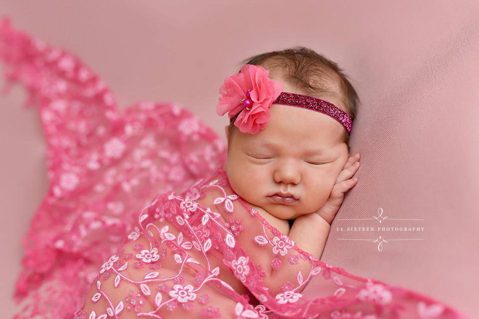 Fuchsia Pink Tassels Lace Newborn Baby Wrap Layer - Beautiful Photo Props