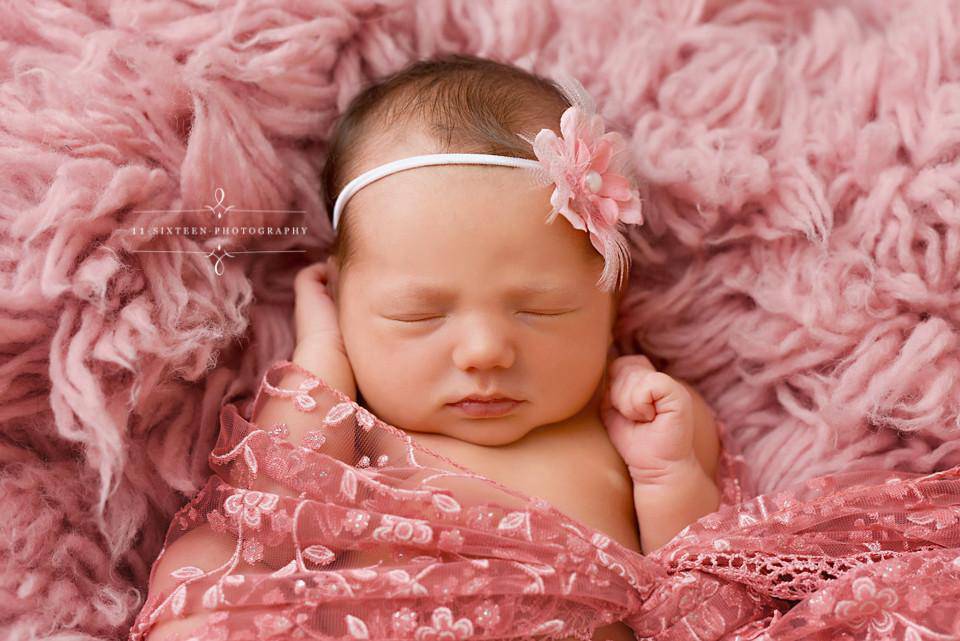 Rose Pink Tassels Lace Newborn Baby Wrap Layer - Beautiful Photo Props