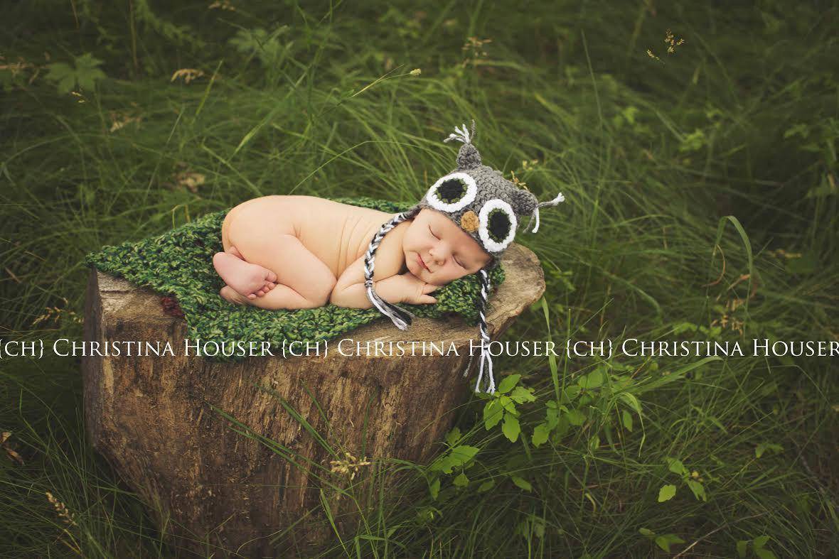 Forest Green Newborn Homespun Baby Blanket - Beautiful Photo Props