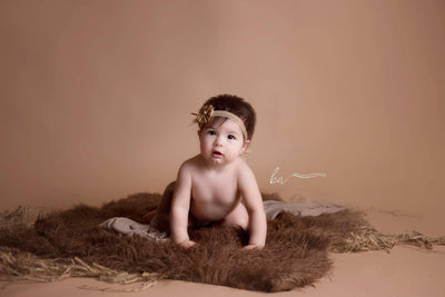 Dark Brown Curly Alpaca Faux Flokati Fur Newborn Photography Prop - Beautiful Photo Props